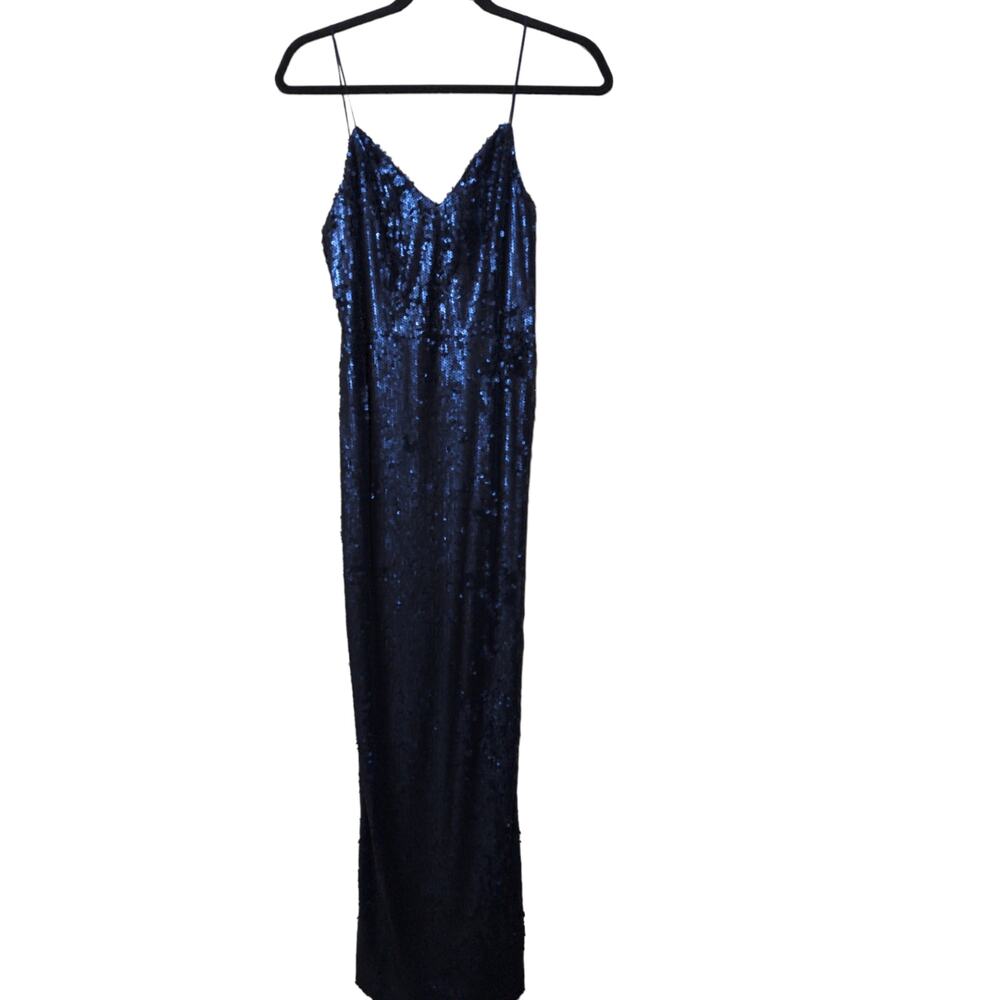 Line & Dot Navy Blue Seymour Sequin Maxi Cocktail Dress Maxi LD3395 S New